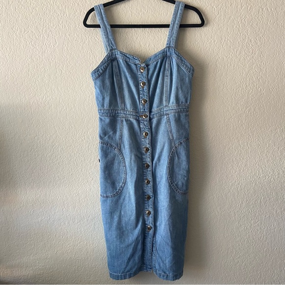 Anthropologie Pilcro Buttondown Denim Dress size 8 / medium - Picture 4 of 11